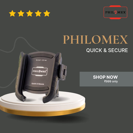 anti- vibration bike mobile holder with damper | Metal + PA66 | Anti-Vibration Suspension | One-Hand Clip-On | 360° Rotation