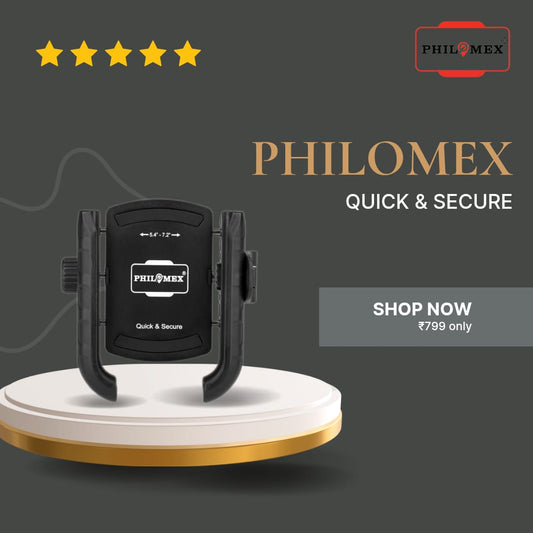 Metal clip on Mobile Phone Holder for Bikes sooters bicycles | PA66 Reinforced | One-Hand Clip-On Release | 360° Rotation | Secure Handlebar Mount