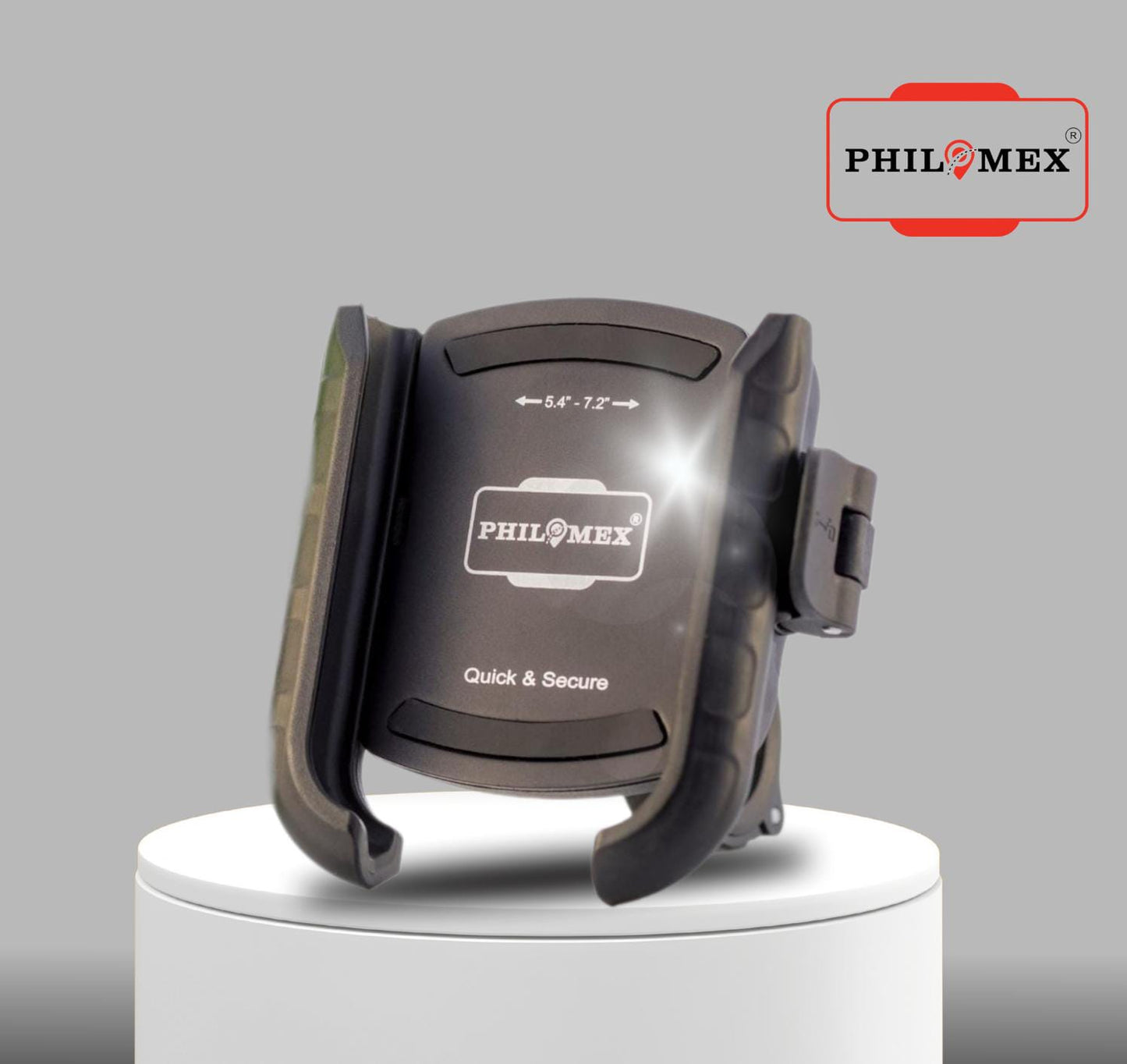 anti- vibration bike mobile holder with damper | Metal + PA66 | Anti-Vibration Suspension | One-Hand Clip-On | 360° Rotation